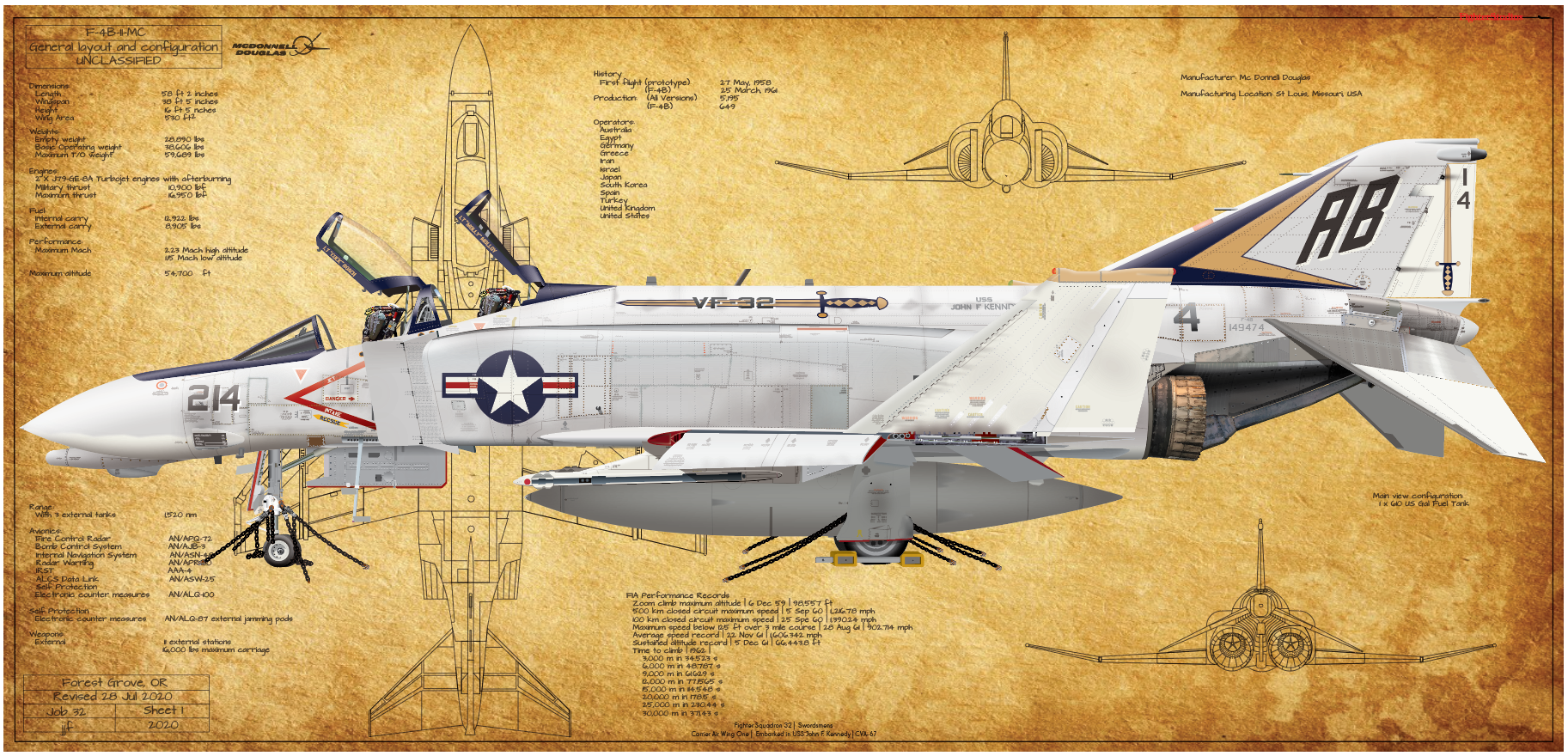 F-4B Phantom II Fighter Squadron Thirty Two 